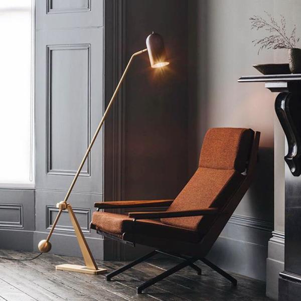 Modern Metal Brass Floor Lamp Living Room Bedroom Beside Stasis Floor Lamp(WH-MFL-182)
