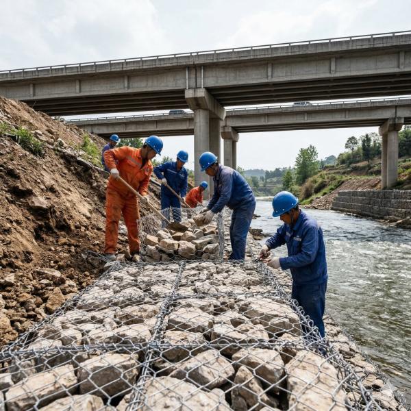2*1*1m / 2*1*0.5m Stone Filled Gabion Mesh Cage for Slope Water Conservancy Protection Project