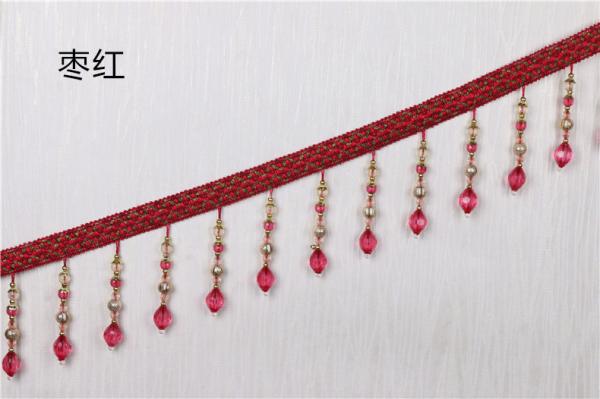 Handmade fashionable chain beads lace tassels fringes for curtain/sofa/pillow decoration