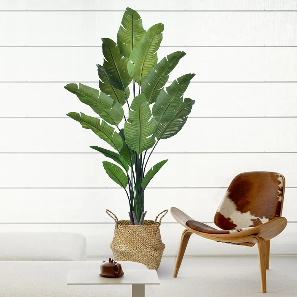 High Quality Real Touch Leaves Artificial Plant Strelitzia Nicolai Fire Resistant Faux Bird of Paradise for Indoor and Outdoor