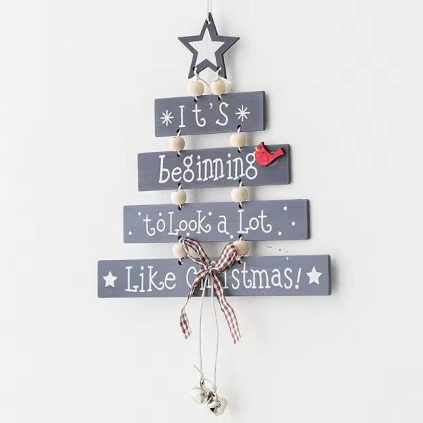 Wooden Christmas wall-mounted text Christmas decorations decorate window scenes Christmas layout decorative props