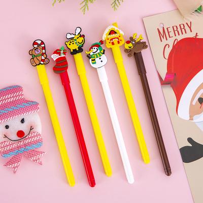 Crayon neutre de la série de Noël à base d'eau noire de 0,5 mm Crayon de gel de cadeau de dessin animé