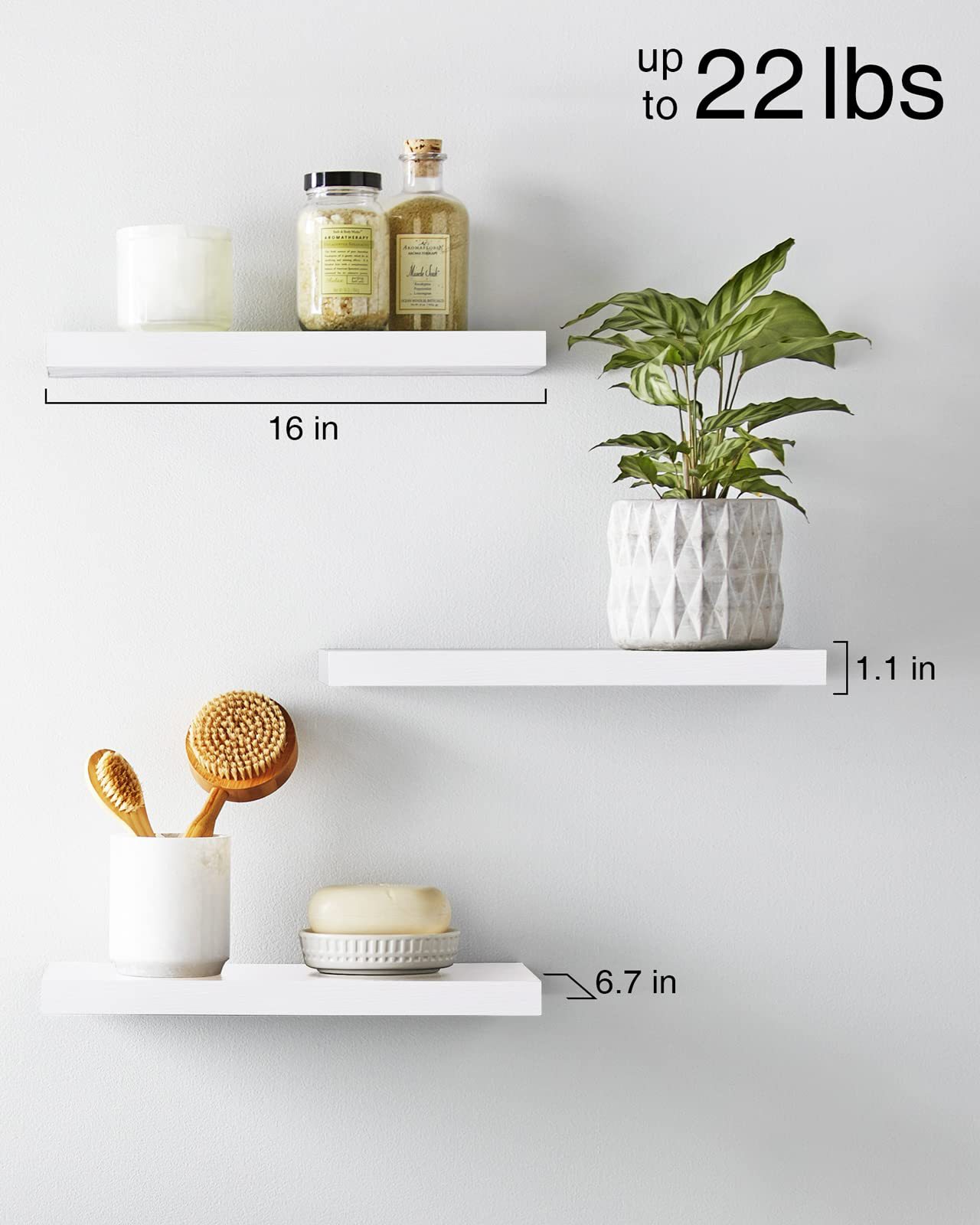 Wood Wall Mounted Book Shelf Kitchen Floating Shelves Wall Shelf for Home Decorative