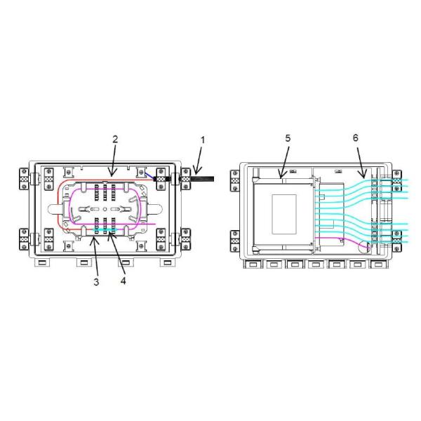 12 Core FTTH Fiber Optic Terminal Box Outdoor Wall / Pole Mounted Fdb IP65