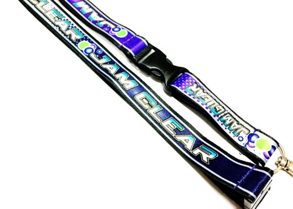 Heat Transferred Screen Printed Lanyards Purple Grounding For Sports Competition Event