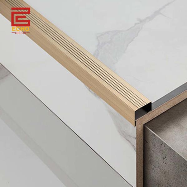 Stainless Steel Stair Nosing Trim for Tile Step Edge Protection