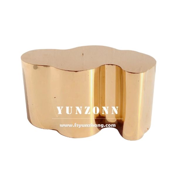 Gold Hollywood Unique Creative Design Coffee Table Luxury Metal Stump Type Center Table for Home Dining and Living Room Use