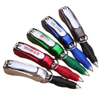 Caneta de esferográfica de plástico com cortador de unhas e tinta apagável sensível ao calor