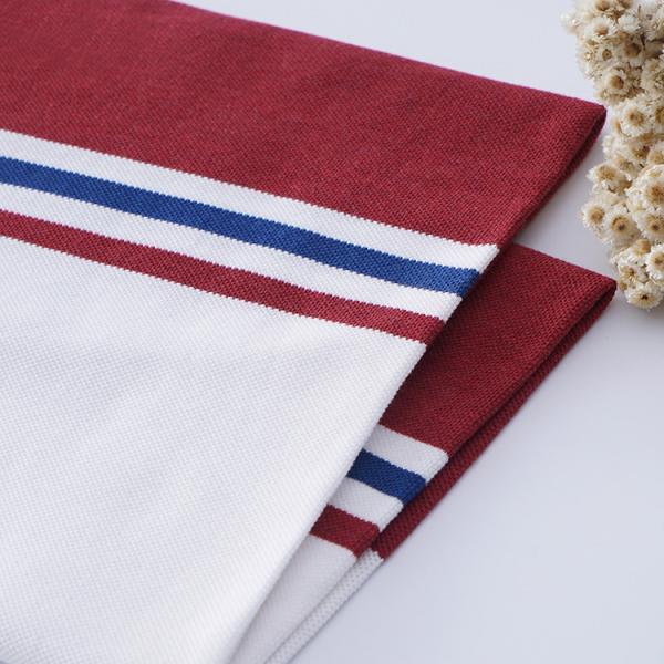 Breathable Cotton Pique Fabric Double Yarn Knitted Texture 185cm WJ-402-19520