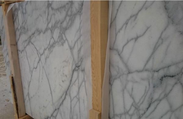 Honed Carrara Marble Laminate Worktop , Custom Made Marble Table Top