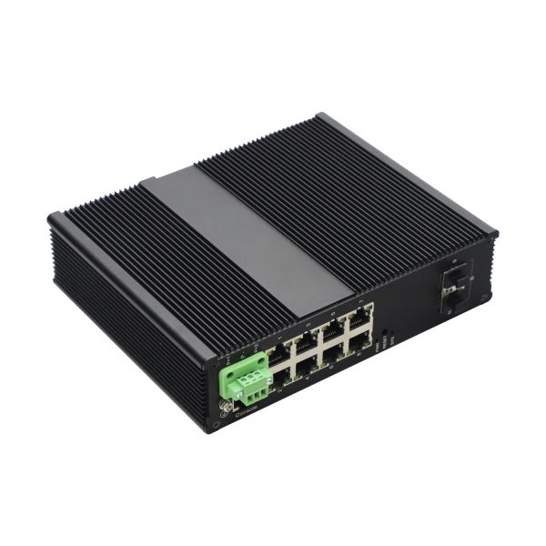 L2 Managed Industrial Ring Network Switch 2 Port 10G SFP 8 Gigabit Ethernet RJ45 Switch DIN Rail