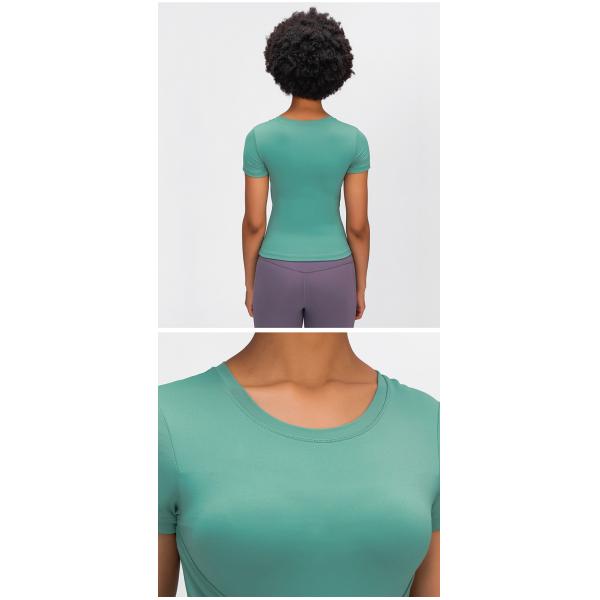 300gsm Front Straps Activewear T Shirts Padded Short Sleeve Twist Front T Shirts