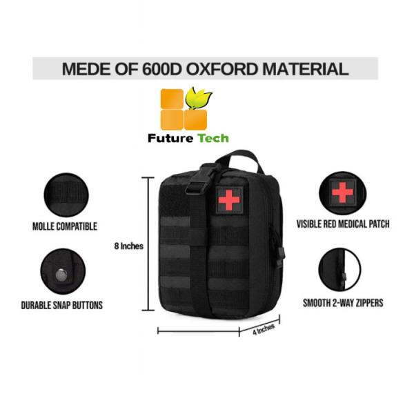 600D Oxford Fabric First Aid Kit Emergency Bag CE/ISO13485 Certified for Tactical Medical Outdoor Use