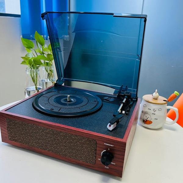 Vintage Record Player With Built In Speakers , 3 Speed Turntable With Speakers