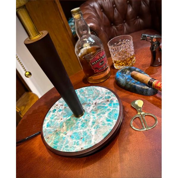 Luxury Green Marble Table Lamp Stain Resistant Marble Artwork For Interior Design