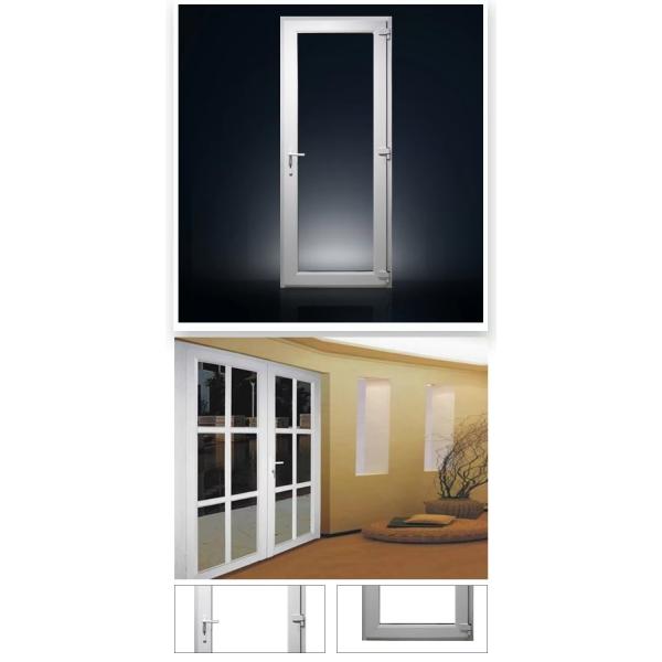 Double Opening PVC Glass Casement Doors White Frame With Double Triple Glazed
