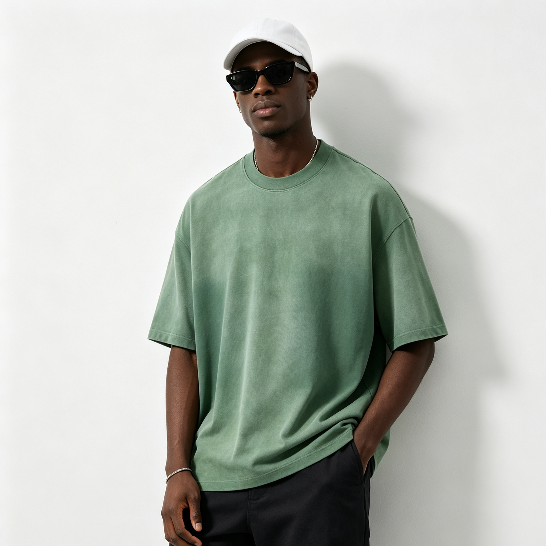 Cotton Men's Custom Polo Shirts Gradient Washed Oversized Polo Shirt 270GSM