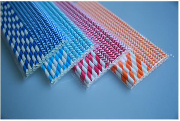 Stripes Designs Paper Straws for Party Decorate