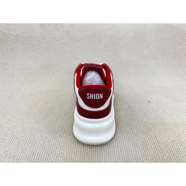 Thick Soled Women Red Sneakers Genuine Leather Red Trainers Womens