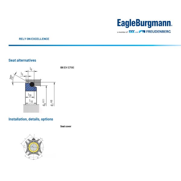 Unitex EagleBurgmann Mechanical Seal 12bar Single Cartridge Elastomer Mechanical Seal
