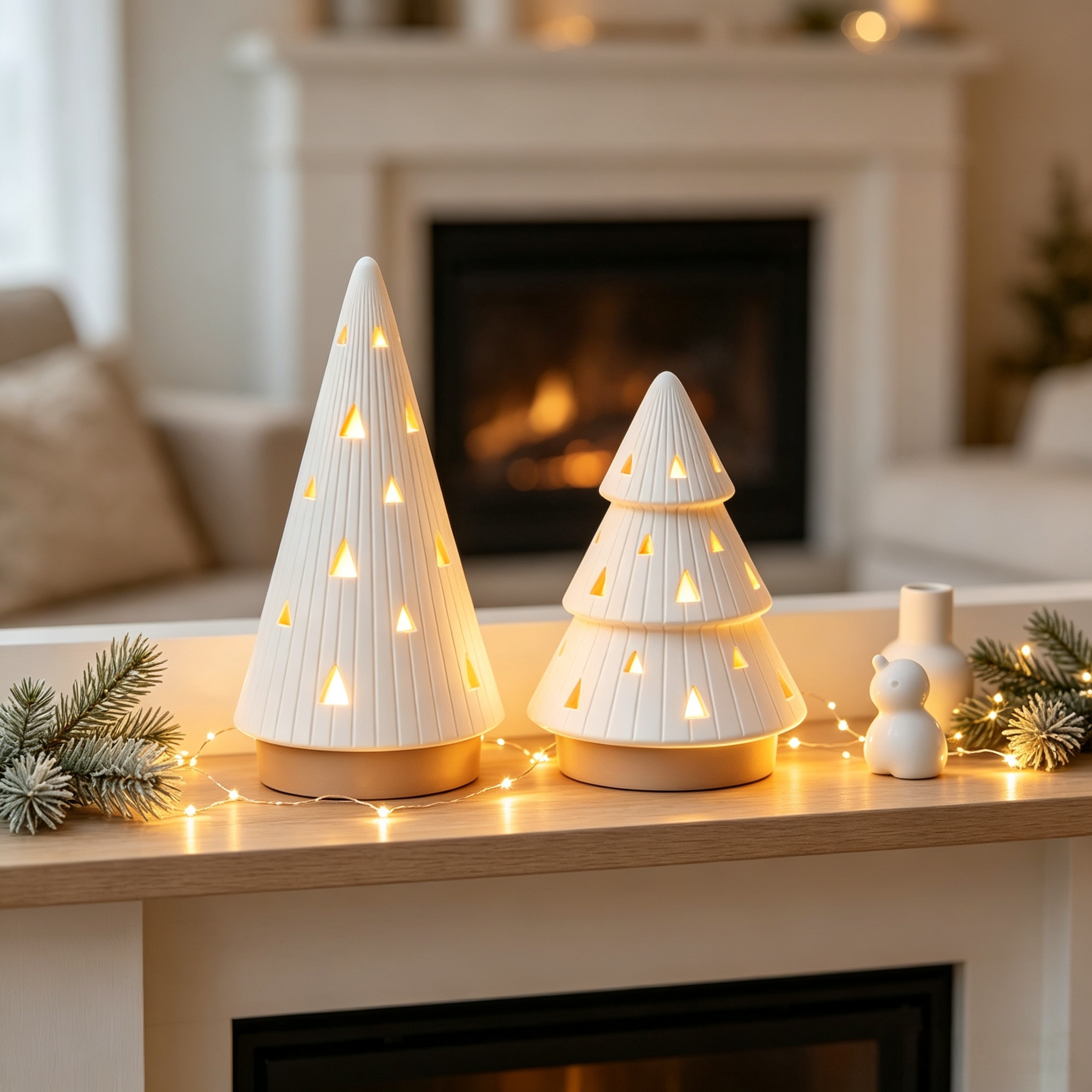 Nordic Textured 3D Printed Custom Ceramic Desktop Hollow Ornament Lamp