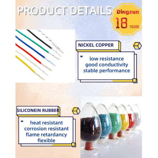 100% Nickel Conductor 400 Degree Glass Fiber Braided Cable Gn400