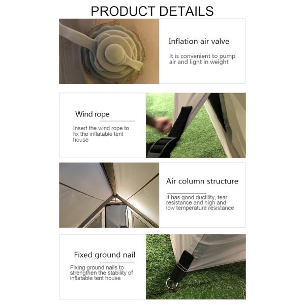 Outdoor 300X200X200CM Canvas Inflatable Camping Tent House Double Layer Beige Cotton