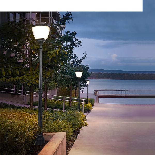 Diecast Aluminum Solar Led Outdoor Light Pole 5W Landscape Yard Lamp
