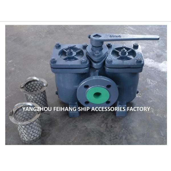 Shipbuilding Duplex Oil Filter Double Oil Filter AS16040 CB/T425-94 Straight Type Cast Iron Body With Filter Element