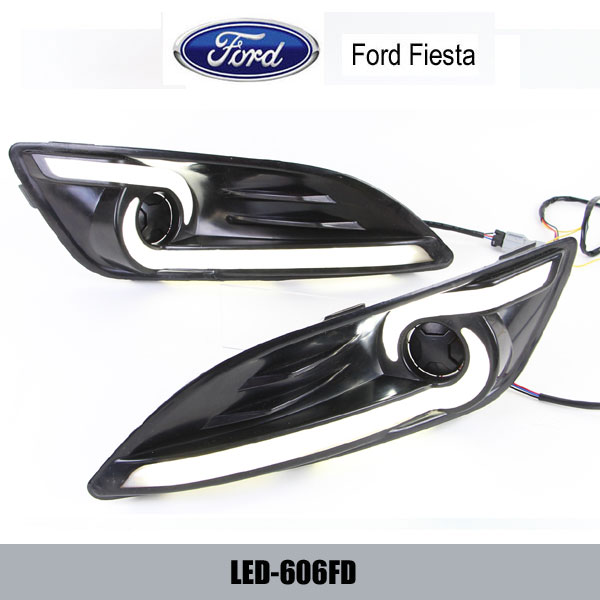 Ford Fiesta DRL LED daylight driving Lights guide turn signal for cars
