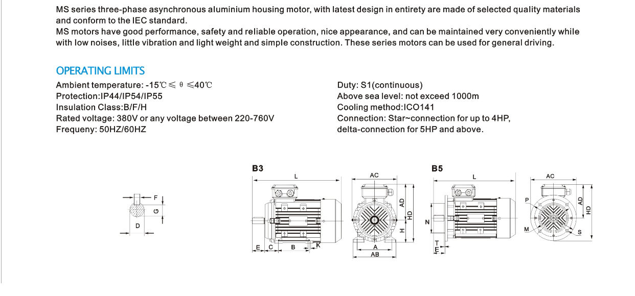 Triphase поляк 1.5KW 2HP MS90L-4 водяной помпы 1400RPM электрического двигателя IEC 50/60HZ 4