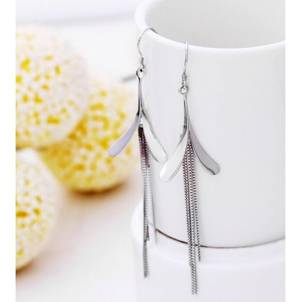 S925 solid sterling silver earrings European and American retro tassel earrings