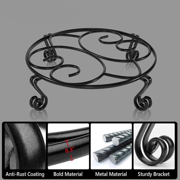 Steel Rustproof Iron Plant Stand for Flower Pot Heavy Duty Potted Holder Indoor Outdoor Decoration