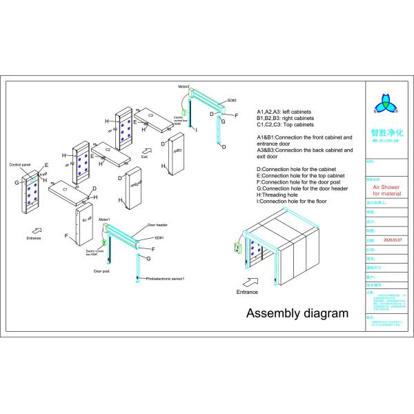 1.2MM Stainless Steel Air Shower Tunnel With Scroll Doors