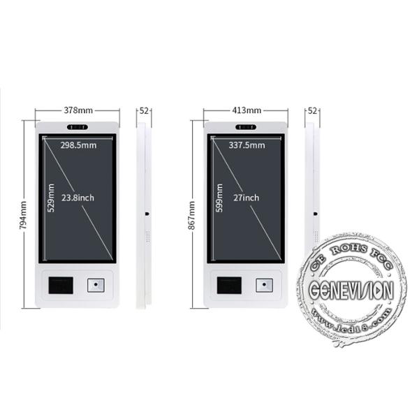 350cd/M2 16.7M Self Service Payment Terminal With 5.0mpx Web Camera