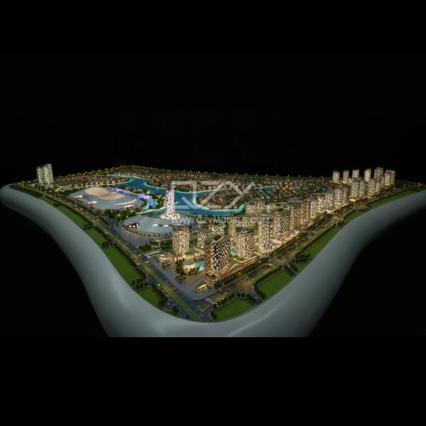 1:550 Illuminated Masterplan Model ABS Acrylic Wood