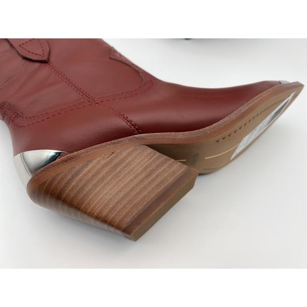 Closed toe metal design Womens Leather Dress Boots,soft nappa genuine leather ankle boots,abs heel with Rubber outsole