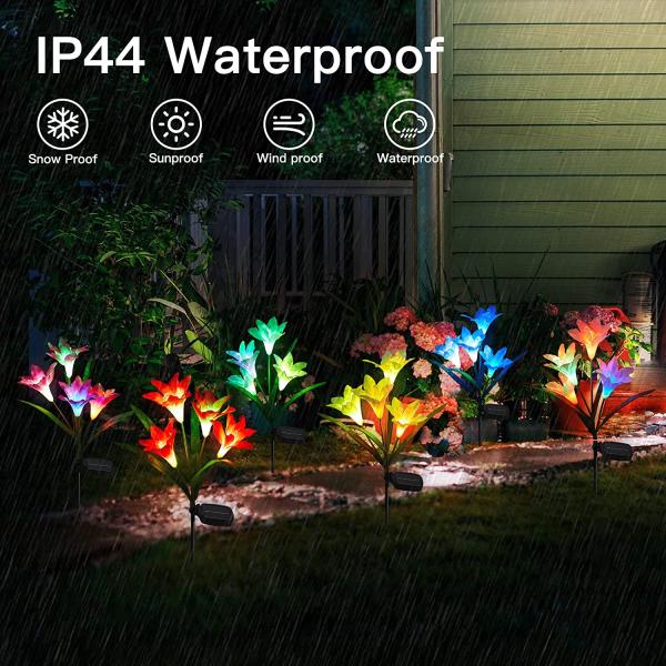 Outdoor Solar Lily Flowers Lights Solar Garden Lights for Lawn Patio Pathway Yard Farm Wedding Decoration