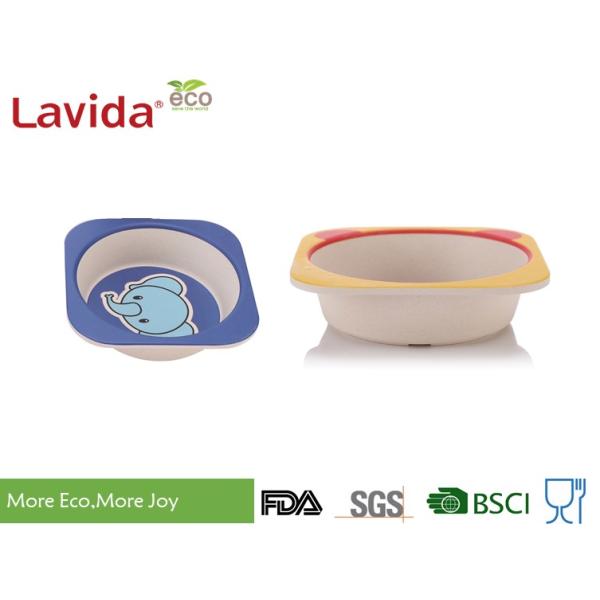 Baby Elephant Design Bamboo Childrens Dinner Set , Recycled Natural Bamboo Kids Dinnerware