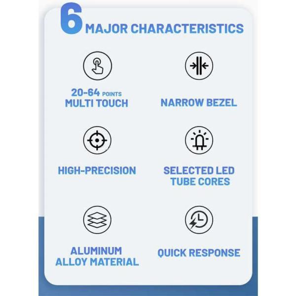 55 Inch Infrared Touch Screen with More Than 90% Light Transmission and 8ms Response Time