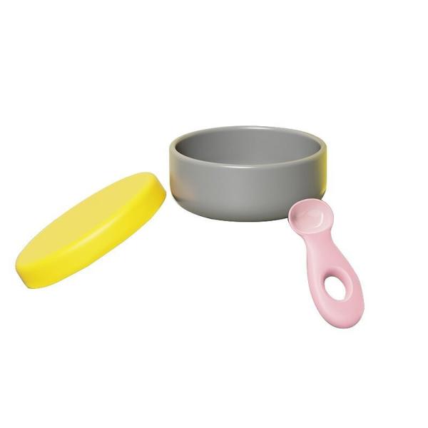 Yellow Training Infant Feeding Bowl 450ML Infant Suction Bowls For Baby