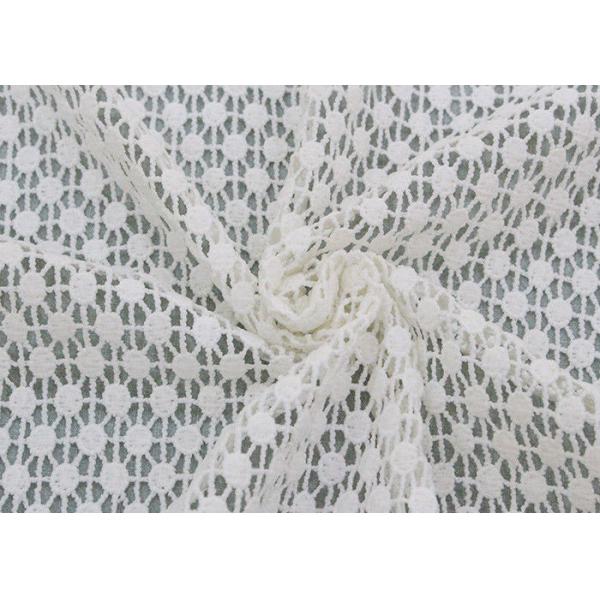 French Guipure Venice Lace Fabric , Polyester Water Soluble Lace For Women Dresses