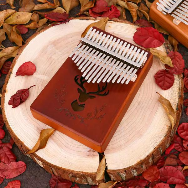 17-KEY Kalimba Piano de pulgar de madera para niños y adultos Principiantes Caja de música portátil Regalo de logotipo personalizable