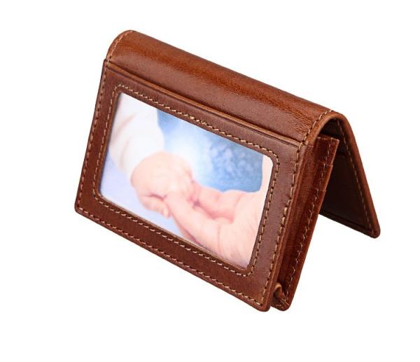 0.4CM Thick 11x7.7cm Mens PU Leather Wallet Credit Card Card Case BM