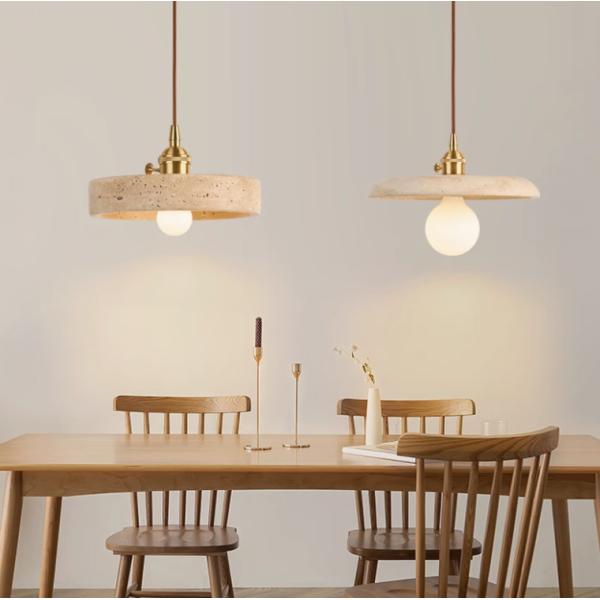 Yellow travertine wooden pendant lamp bedroom for home decorator interior stone pendant lamp