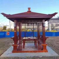 Pavillon en bois solide extérieur imperméable avec la barrière