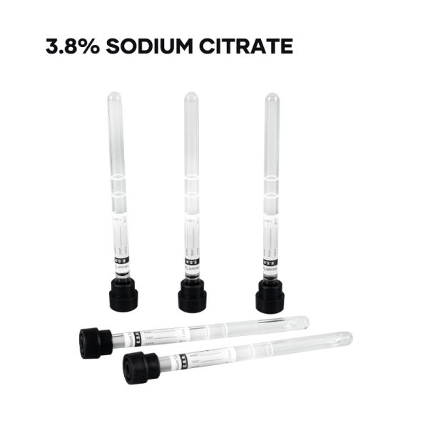 Black Top 3.8 Percent Sodium Citrate Anticoagulant Blood Tube for ESR 1.28ml 1.6ml 3.2ml