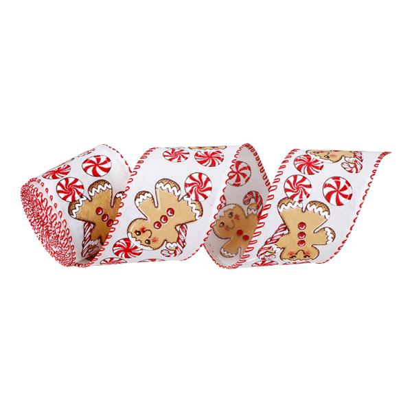 MSD Customized Christmas Wired Ribbon Roll 2.5 Inch Polyester Christmas Tree Ribbons