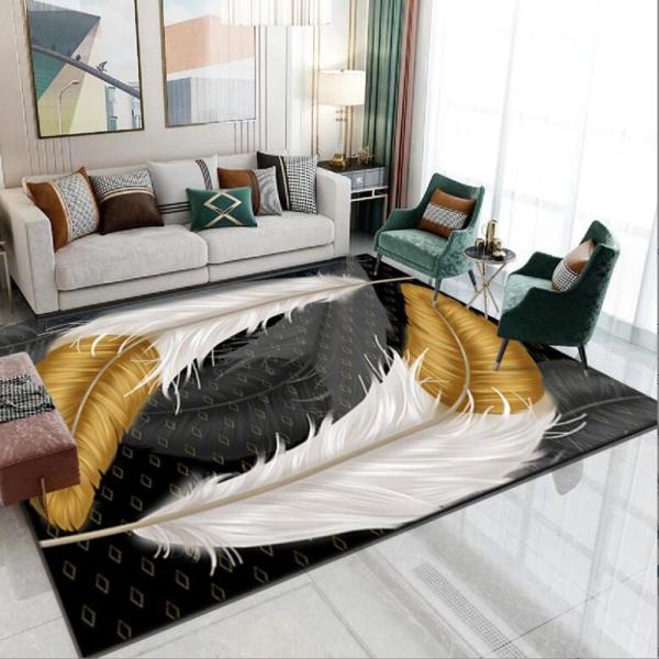 Feather Living Room Floor Carpets North European Crystal Velvet Sofa Bedroom Carpets
