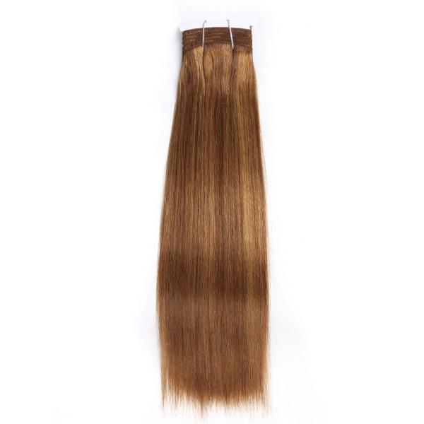 Hair Double Drawn Brazilian Remy Human Hair Bundles Straight Hair Weave Color #P6/27 Piano Colors Blonde Bundles